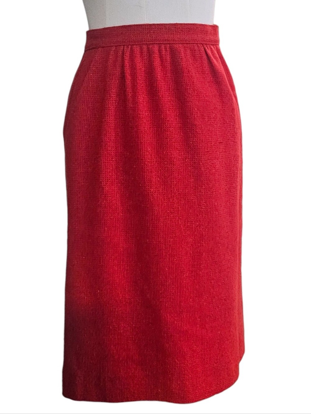 Vintage Pendleton Pure Virgin Wool Red Tweed Midi Skirt Size 8